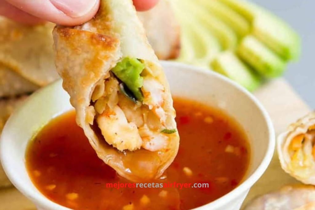 Cómo preparar Rollitos de Huevo con Camarones en la Freidora de Aire-3