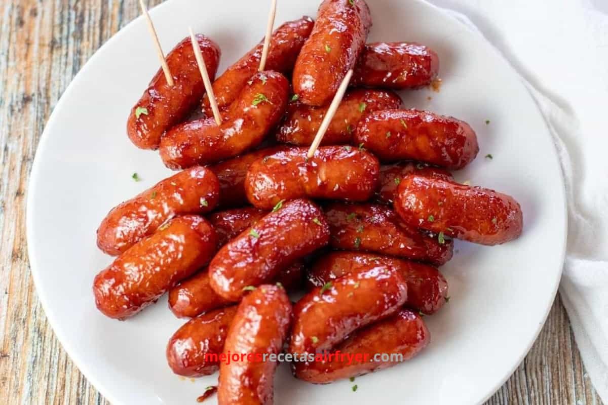 Sabrosas Salchichas de Cóctel en Salsa Barbacoa en la Air Fryer 3 Cómo preparar Salchichas de Cóctel en Salsa Barbacoa en la Freidora de Aire