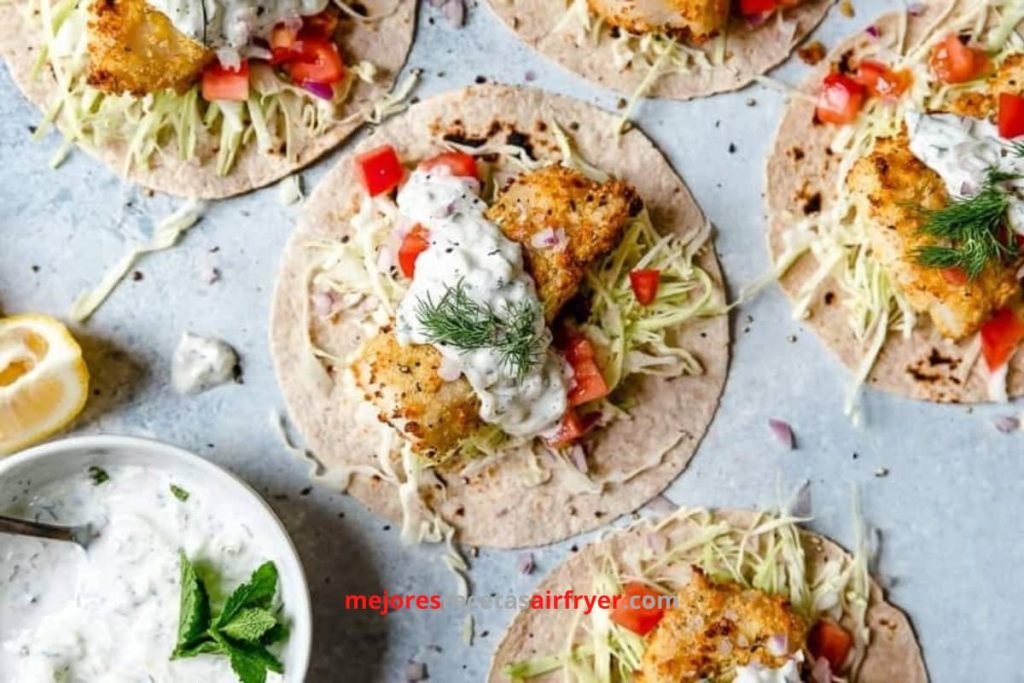 Cómo preparar Tacos de Pescado con Salsa Tzatziki en la Freidora de Aire-2