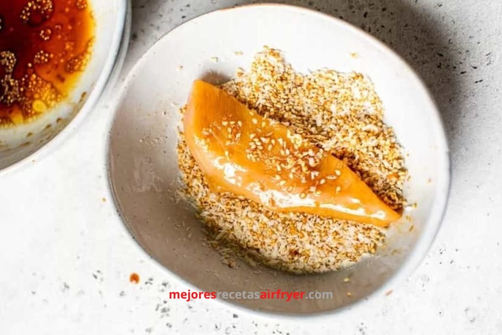 Cómo preparar Tiras de pollo con costra de sésamo en la Freidora de Aire-1
