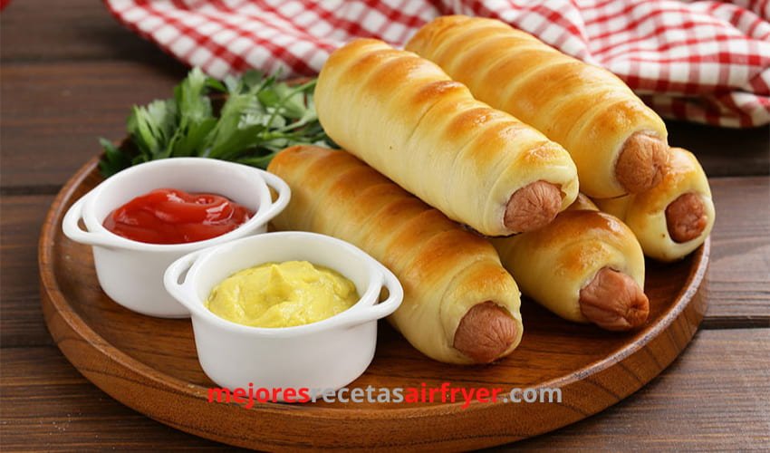 Deditos de Salchicha con Queso Cheddar en Air Fryer