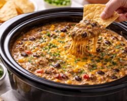 Dip de queso y chile en olla de cocción lenta