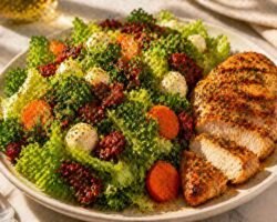 Ensalada italiana de col rizada con vinagreta de limón y ajo