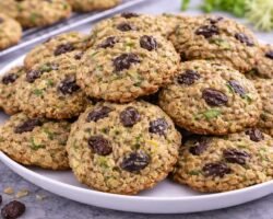 Galletas de avena con pasas y calabacín suaves y caseras
