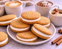 Galletas de avena rellenas de crema de malvavisco