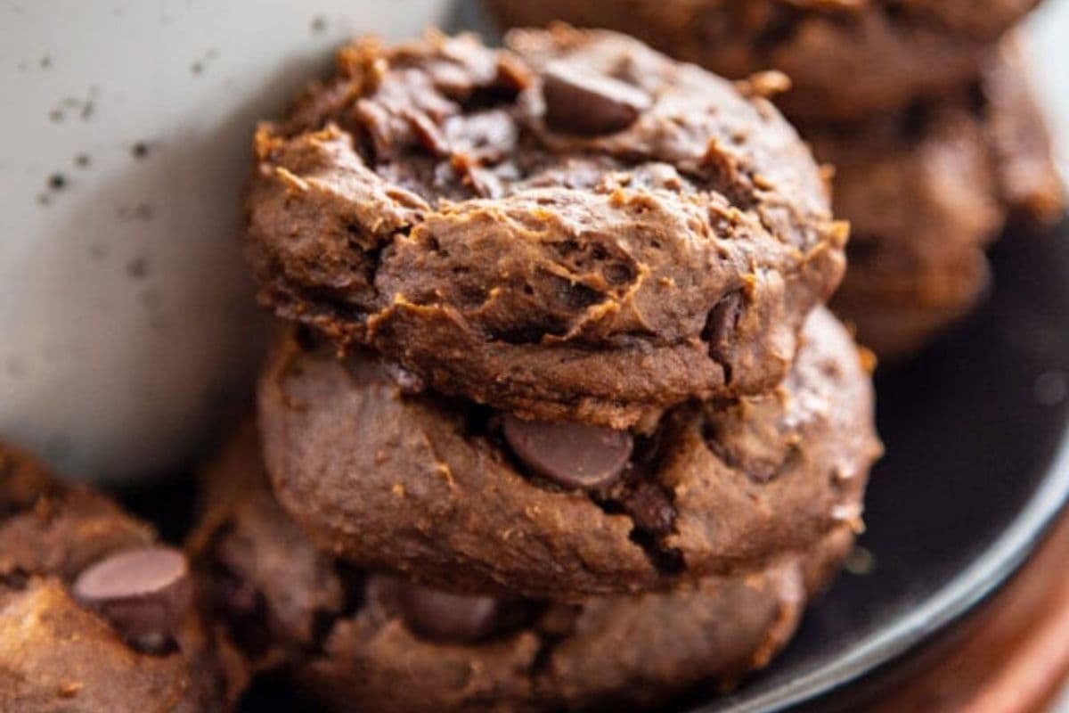 Galletas de calabaza y chocolate al horno, suaves y esponjosas