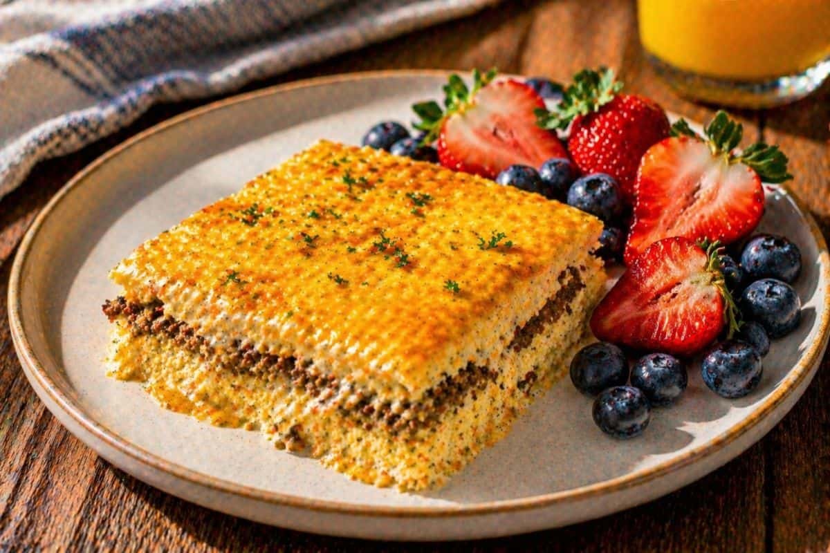 Lasaña con salchichas y bechamel un desayuno irresistible