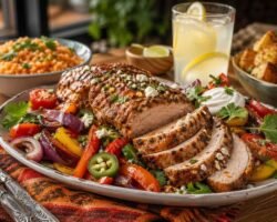 Lomo de cerdo con verduras estilo suroeste