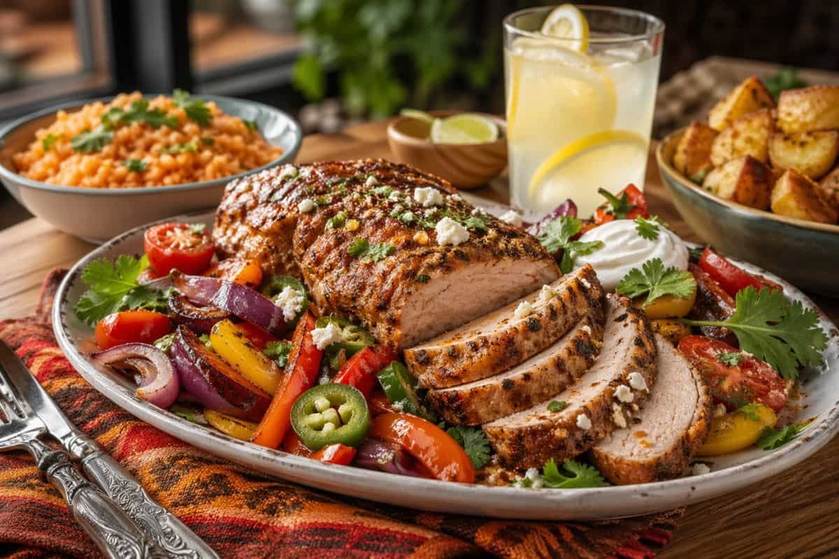 Lomo de cerdo con verduras estilo suroeste