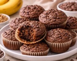 Muffins de quinoa con plátano y chocolate
