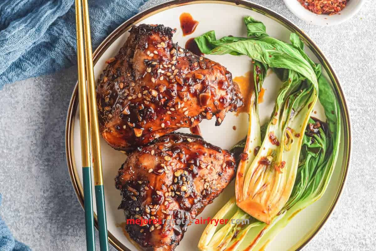 Muslos de Pollo Asiáticos en la Freidora de Aire