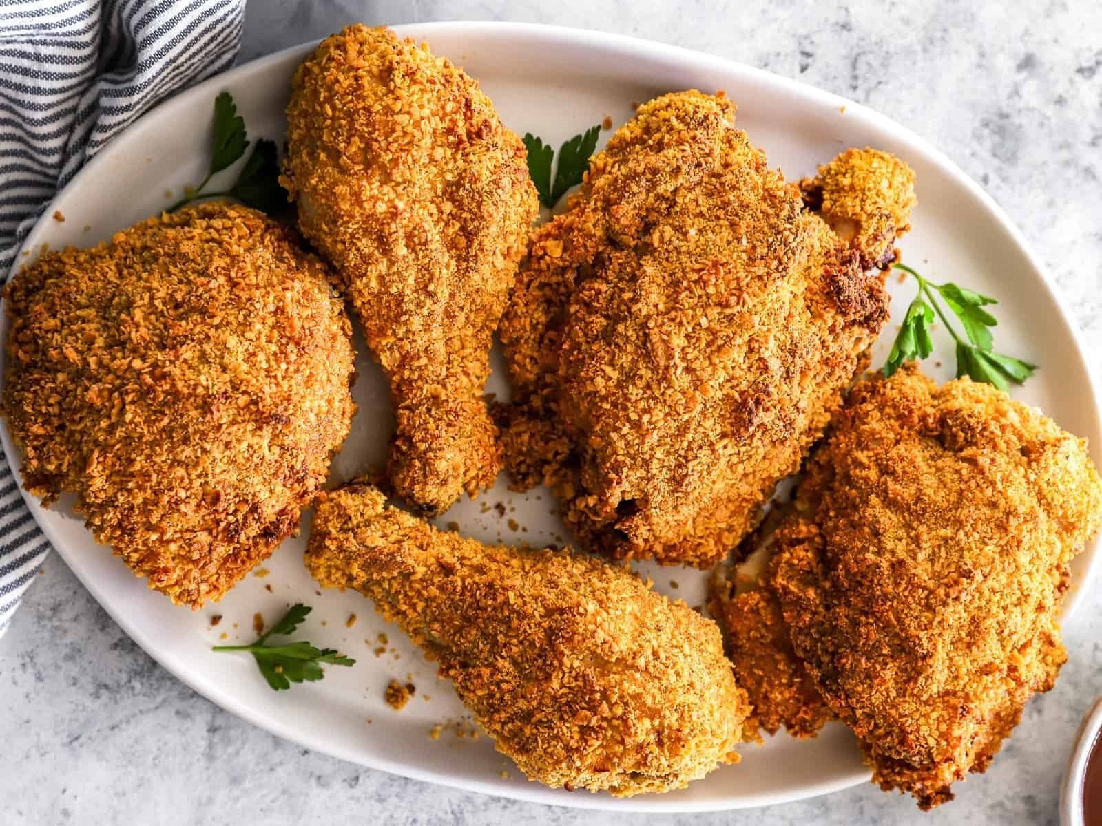 Muslos de pollo con costra de maíz en freidora de aire 7 Muslos de pollo con costra de maíz 2