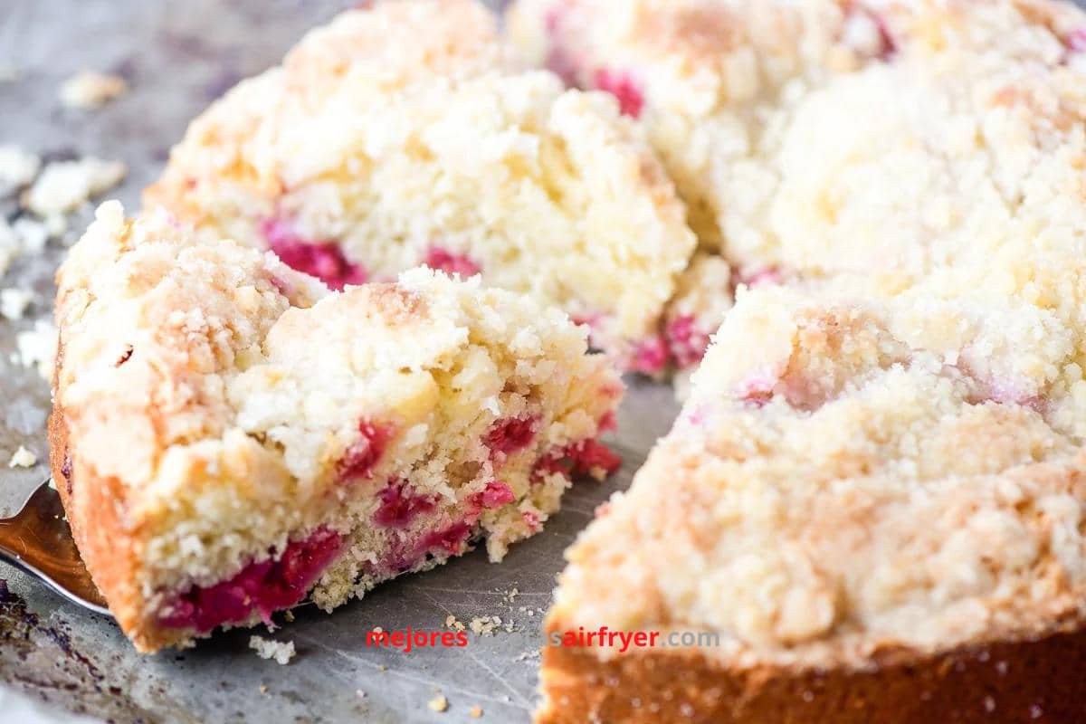 Pastel Crujiente de Café y Frambuesa en la Air Fryer