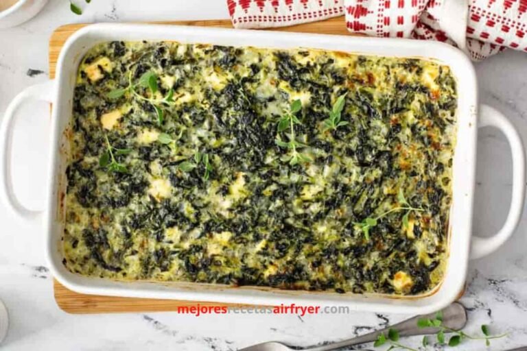 Pastel de Espinacas y Queso Feta en la Freidora de Aire