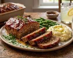 Pastel de carne glaseado al horno