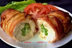 Pechugas de pollo rellenas envueltas en tocino en airfryer 11 Pechugas de pollo rellenas envueltas en tocino en airfryer