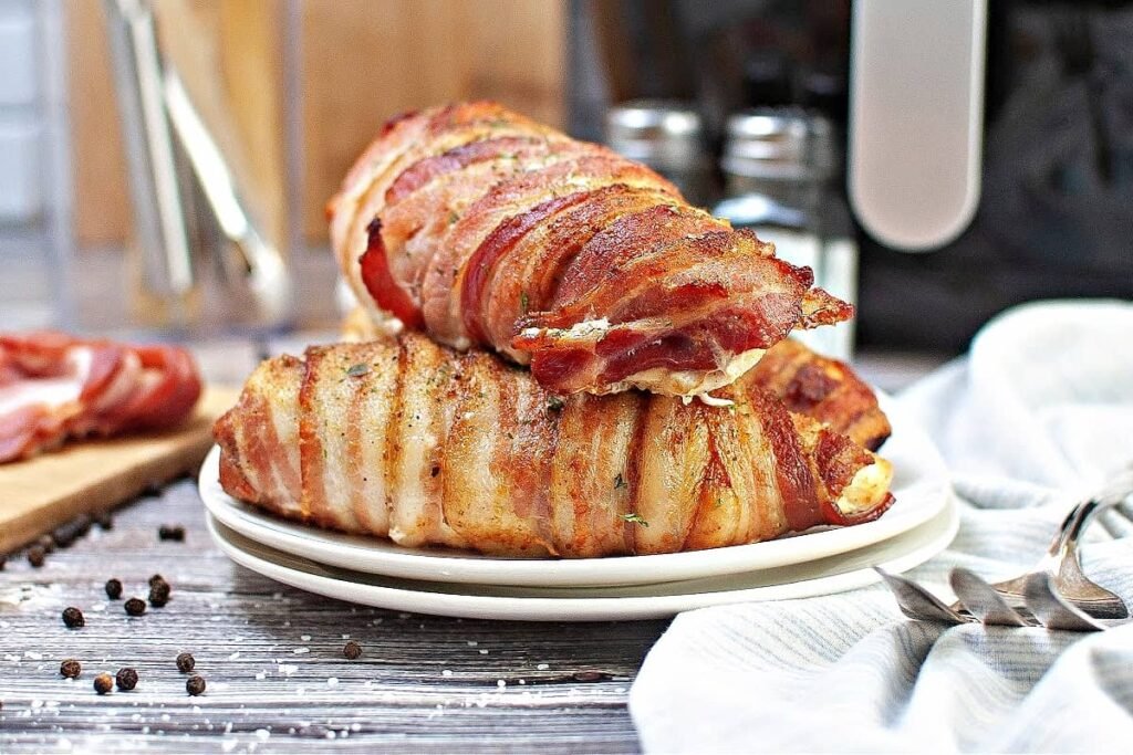Pechugas de pollo rellenas envueltas en tocino en airfryer 9 Pechugas de pollo rellenas envueltas en tocino15