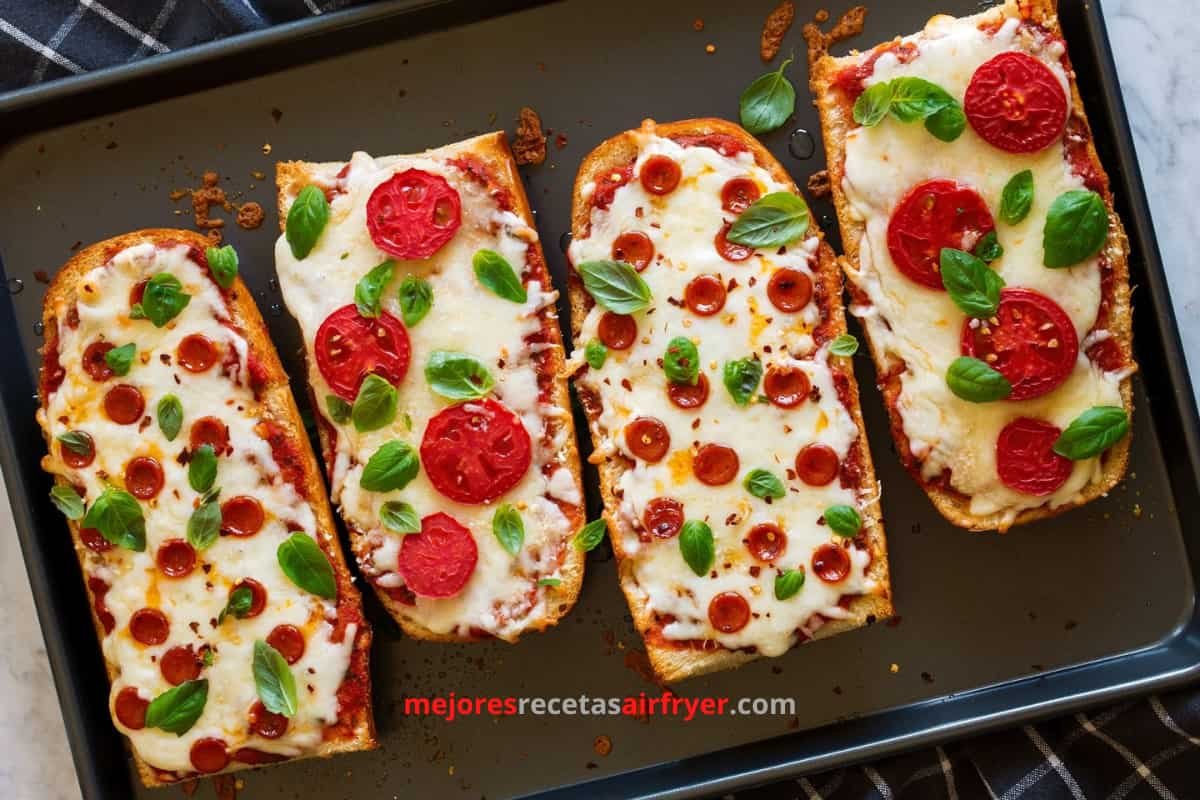 Pizza en Pan Francés en la Freidora de Aire