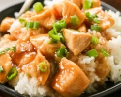 Pollo agridulce al horno jugoso y saludable