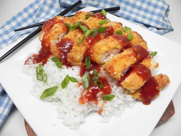 Pollo con salsa Katsu casera en freidora de aire 2 Pollo con salsa Katsu casera
