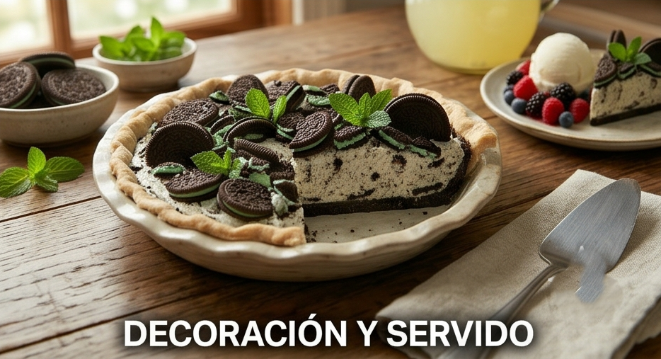 Preparación cheesecake Oreo de menta10