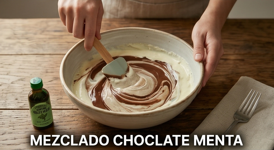 Preparación cheesecake Oreo de menta4