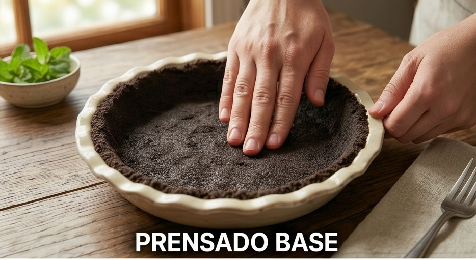 Preparación cheesecake Oreo de menta7