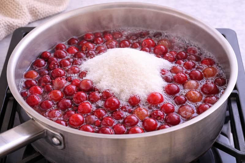 Preparación compota de arándanos2