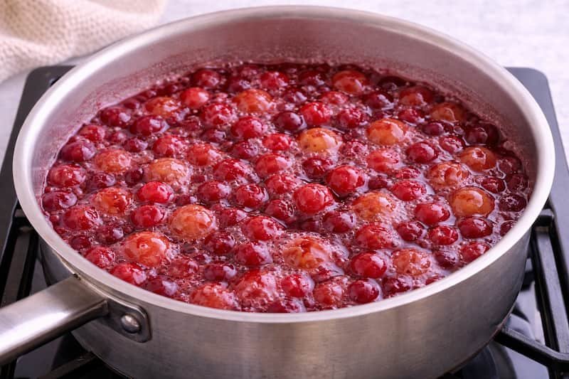 Preparación compota de arándanos3