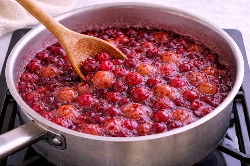 Preparación compota de arándanos4