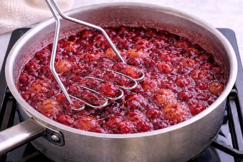 Preparación compota de arándanos5