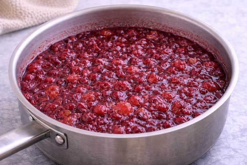 Preparación compota de arándanos6