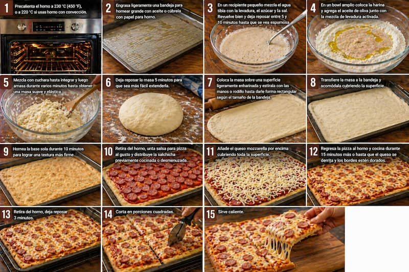 Preparación de la receta pizza
