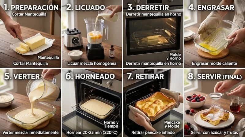 Preparación pancakes alemanes