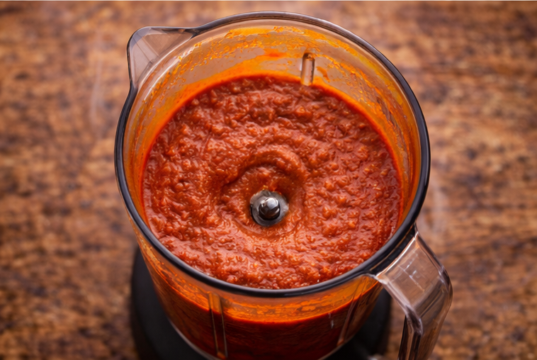 Preparación paso a paso de la salsa de chile rojo3