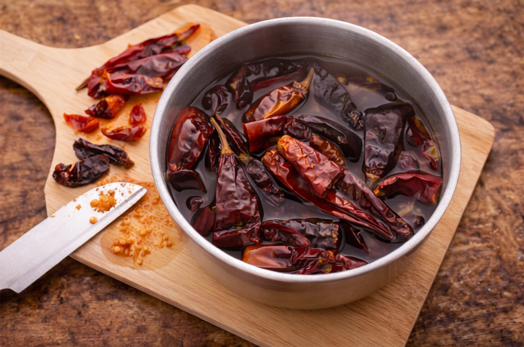 Preparación paso a paso de la salsa de chile rojo5