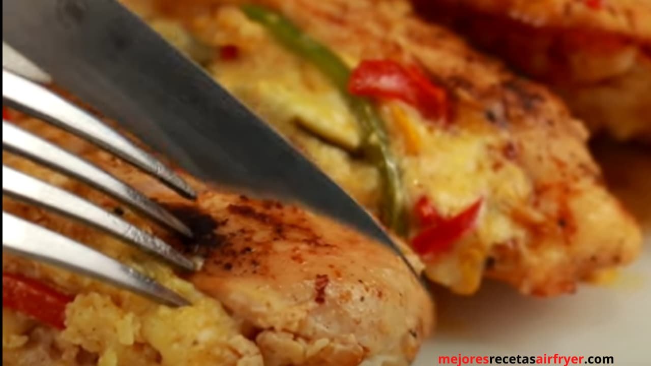Preparar Pollo Relleno tipo Fajita con Air-Fryer