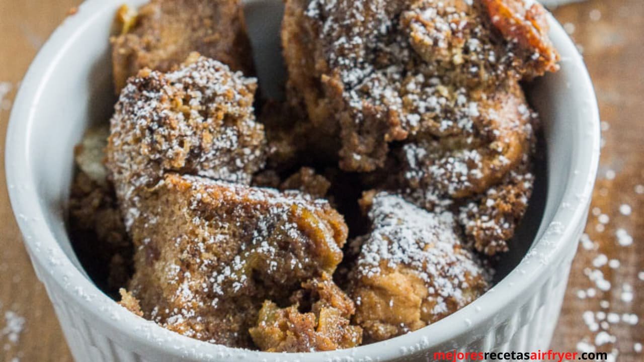 Pudín de Pan con chocolate para preprar en la Air-Fryer