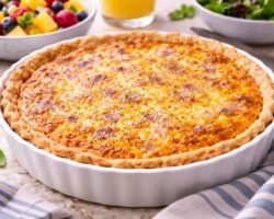 Quiche de jamón y queso al horno