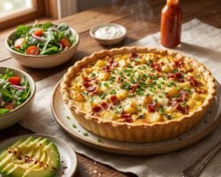 Quiche de papa con tocino fácil y deliciosa