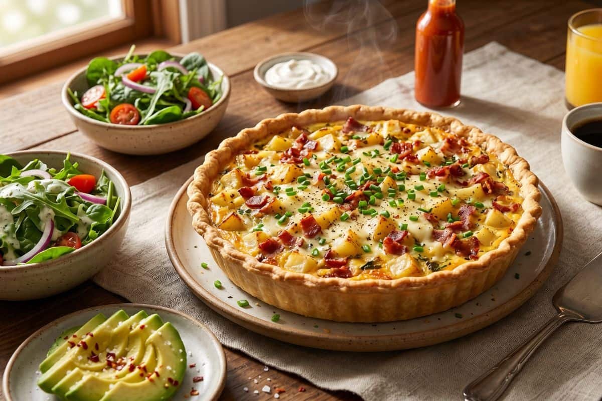 Quiche de papa con tocino fácil y deliciosa