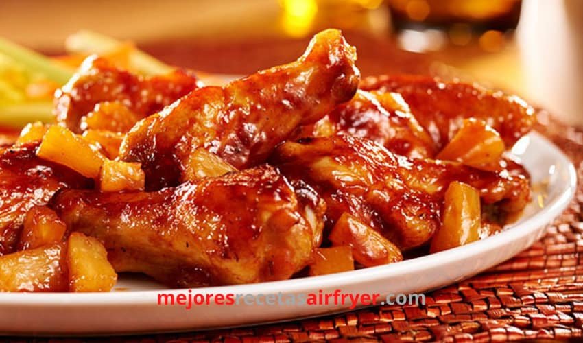 Alitas de Pollo Hawainas en la Freidora de Aire 3 Receta Alitas de pollo hawaianas