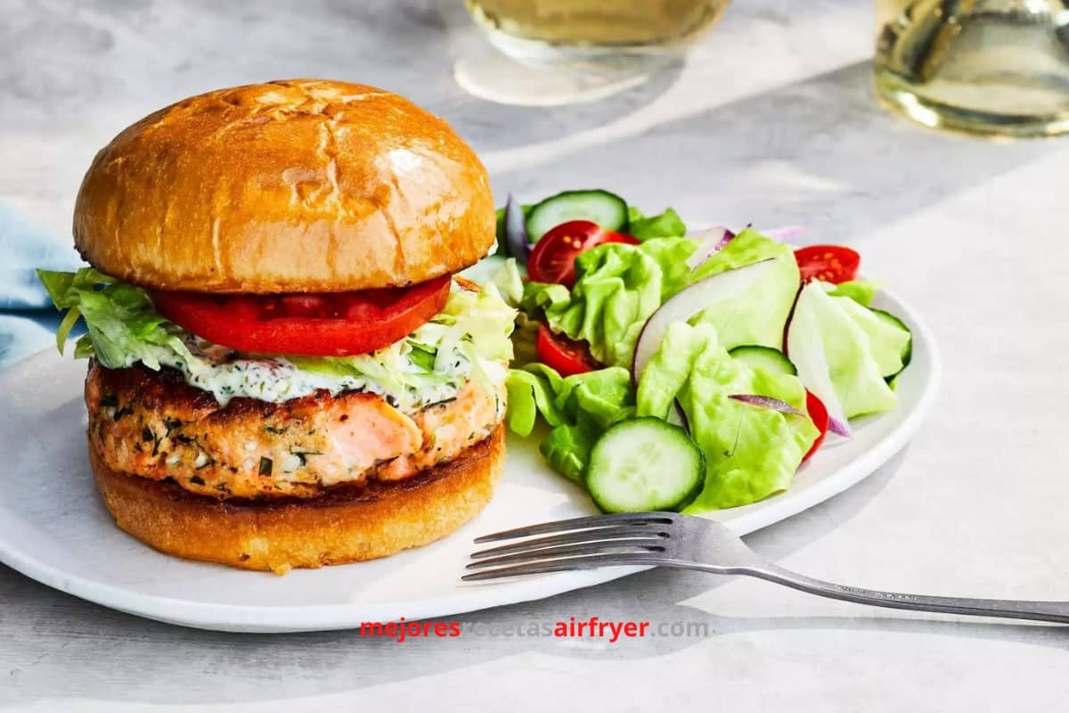 Receta Hamburguesas de Salmón en la Freidora de Aire