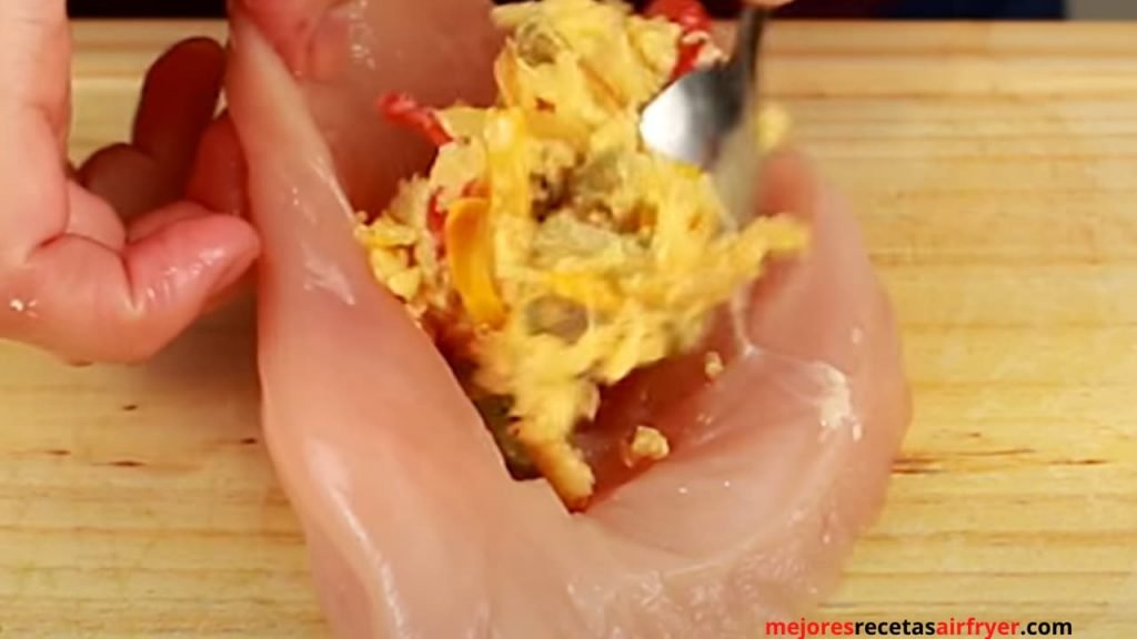 Pollo Relleno tipo Fajita con Air-Fryer 2 Receta Pollo Relleno tipo Fajita con Air-Fryer