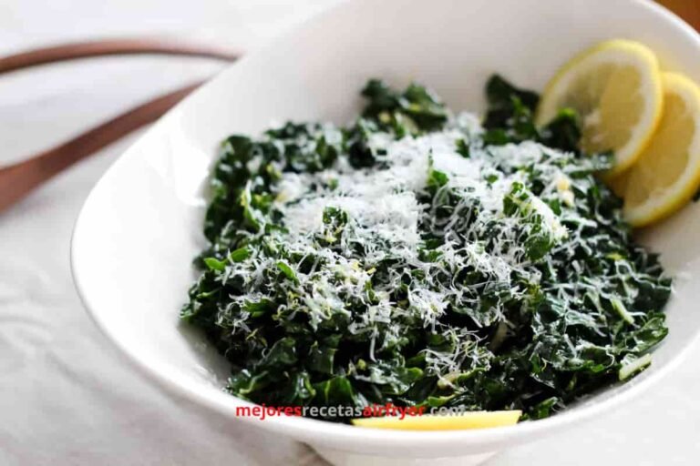 Receta de Col Rizada con Queso Parmesano en la Freidora de Aire