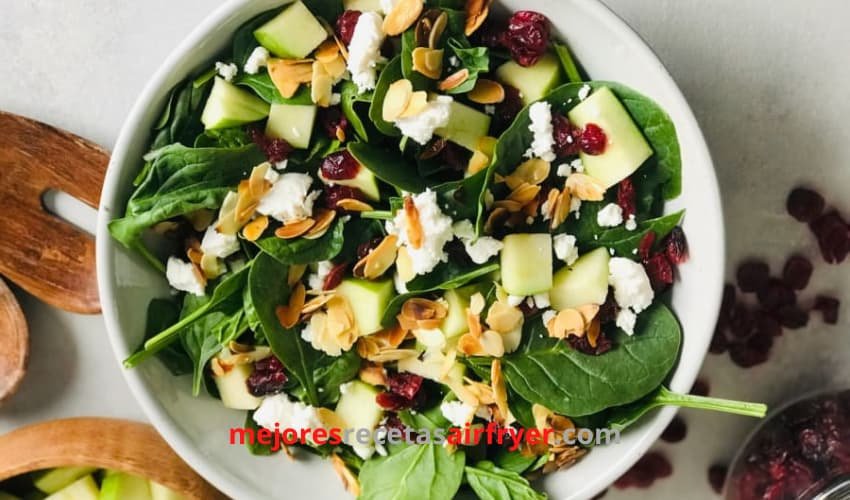 Receta de Ensalada de Espinacas con Manzana y Arándanos
