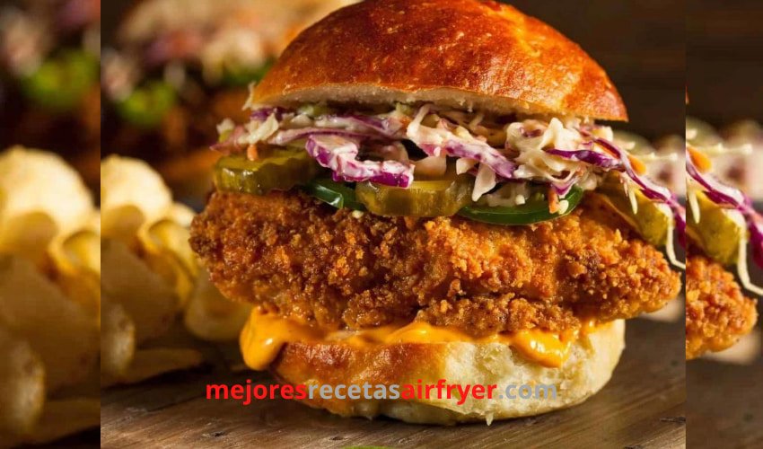 Receta de Hamburguesa de Pollo Frito en la Freidora de Aire