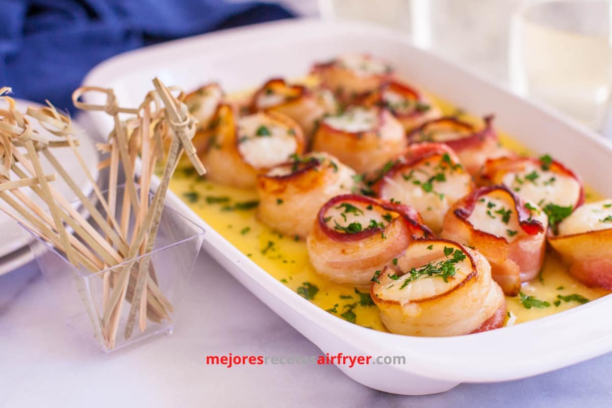 Receta de Vieiras Envueltas en Tocino en la Air Fryer