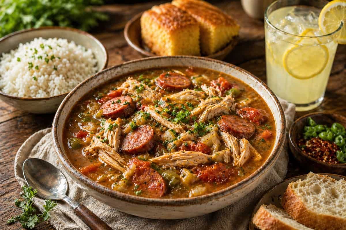 Recetas Sopa de pollo y salchicha en olla de cocción lenta