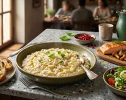 Risotto de tres quesos cremoso y fácil en 30 minutos